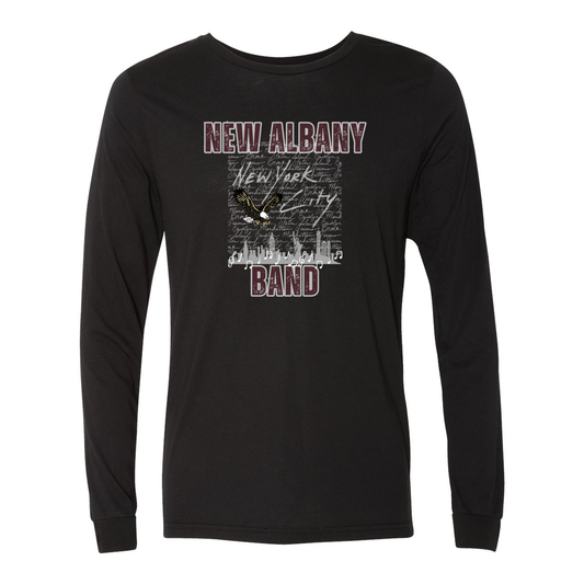 Adult Unisex Super Soft NA Band NYC Long Sleeve Graphic Tee - New Albany Eagles