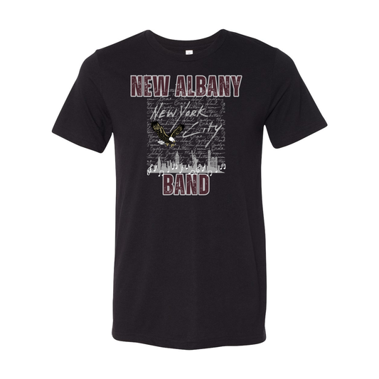 Adult Unisex Super Soft NA Band NYC Short Sleeve Graphic Tee - New Albany Eagles