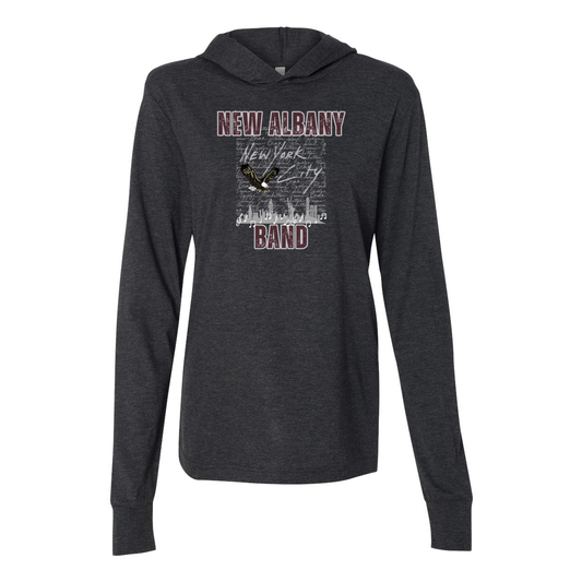 Adult Unisex Super Soft NA Band NYC Graphic Long Sleeve Hooded Tee - New Albany Eagles
