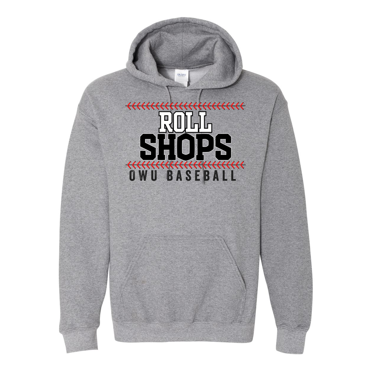 Adult Unisex OWU Roll Shops Baseball Graphic Hoodie - Ohio Wesleyan University