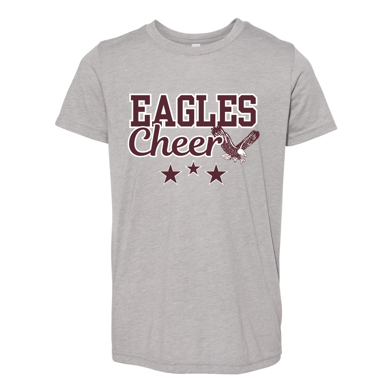 Youth Super Soft Victory Cheer with Back Graphic Short Sleeve Tee - New Albany Eagles
