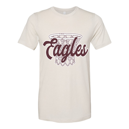 Adult Unisex Super Soft Vintage Eagles Hoops Basketball Short Sleeve Graphic Tee