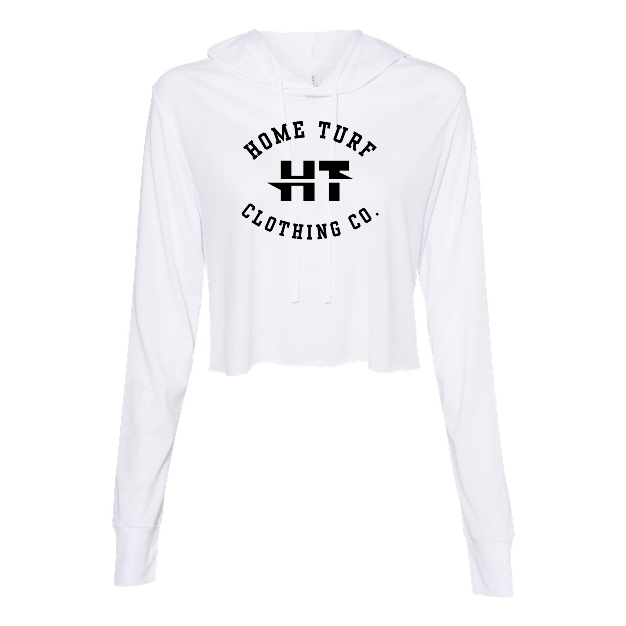 Women's Super Soft Home Turf Logo Long Sleeve Cropped Hooded Tee