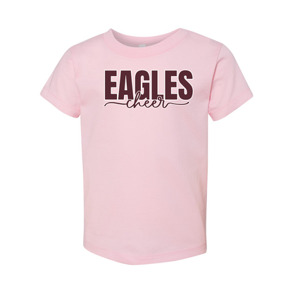 Toddler Cheer Words with Back Graphic Short Sleeve Graphic Tee - New Albany Eagles