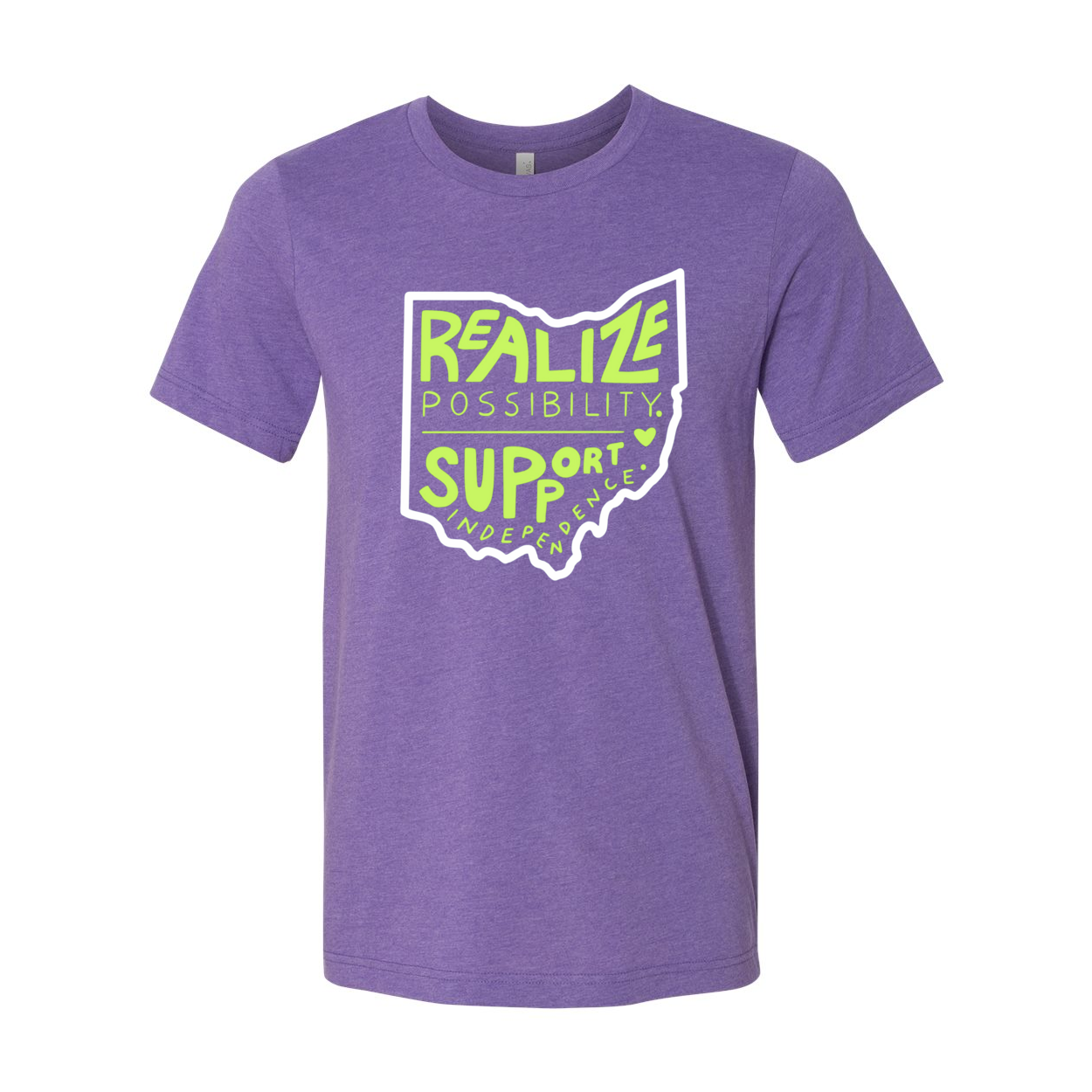 Adult Unisex "Realize Possibilities Support Independence" Bridgeway Graphic Short Sleeve Tee