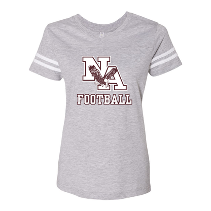 Women's Classic Logo Football Graphic Short Sleeve Football Ringer Tee