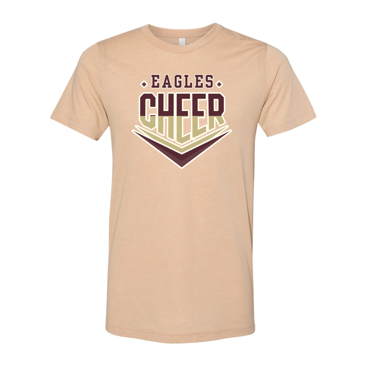 Adult Unisex Super Soft Eagles Maroon & Gold Cheer Short Sleeve Graphic Tee - New Albany Eagles