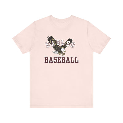 Adult Unisex Flying Baseball Eagle Graphic Short Sleeve Soft Tee