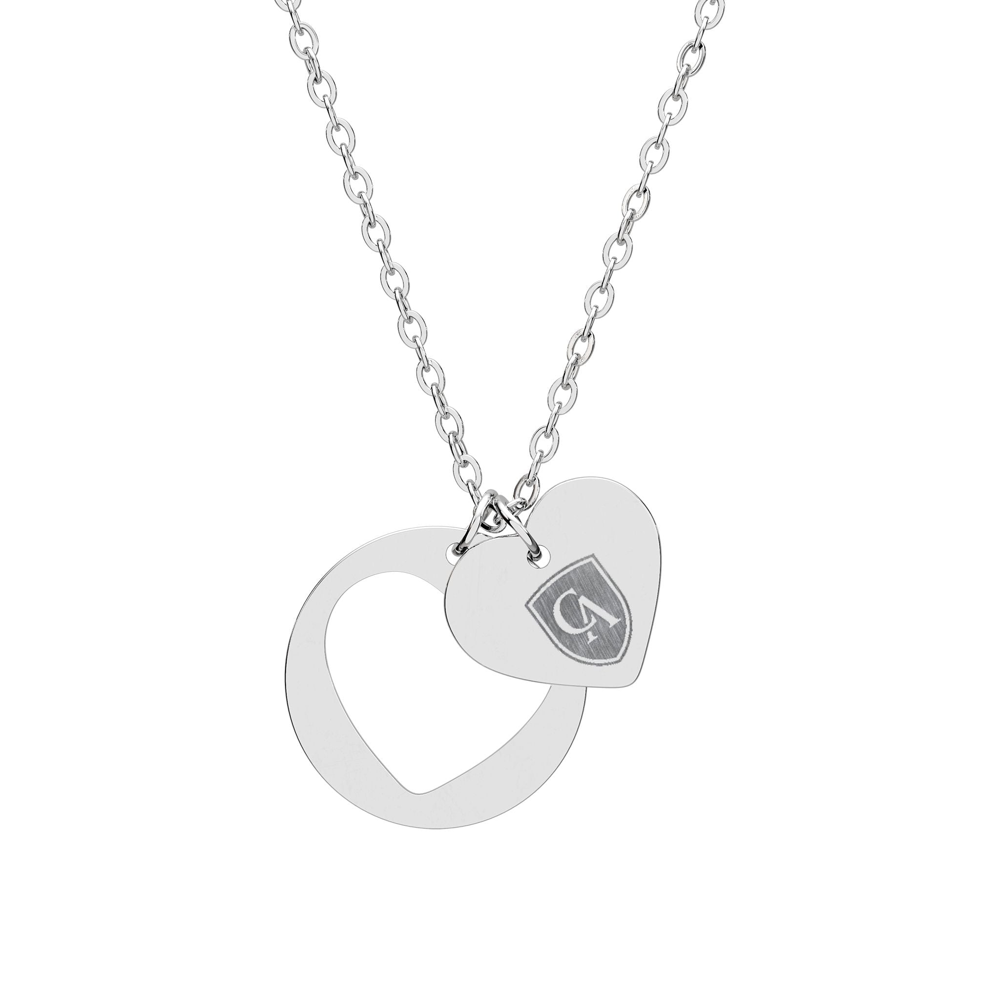 Columbus Academy Logo Heart Cutout Necklace