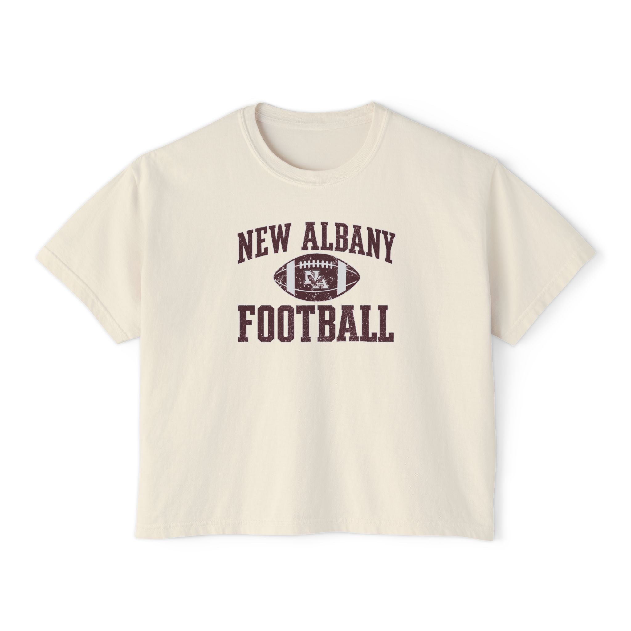 Women's New Albany New Albany Football Pride Graphic Boxy Crop Short Sleeve Tee
