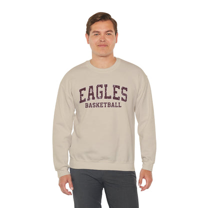 Adult Unisex Eagles Basketball Distressed Graphic Sweatshirt