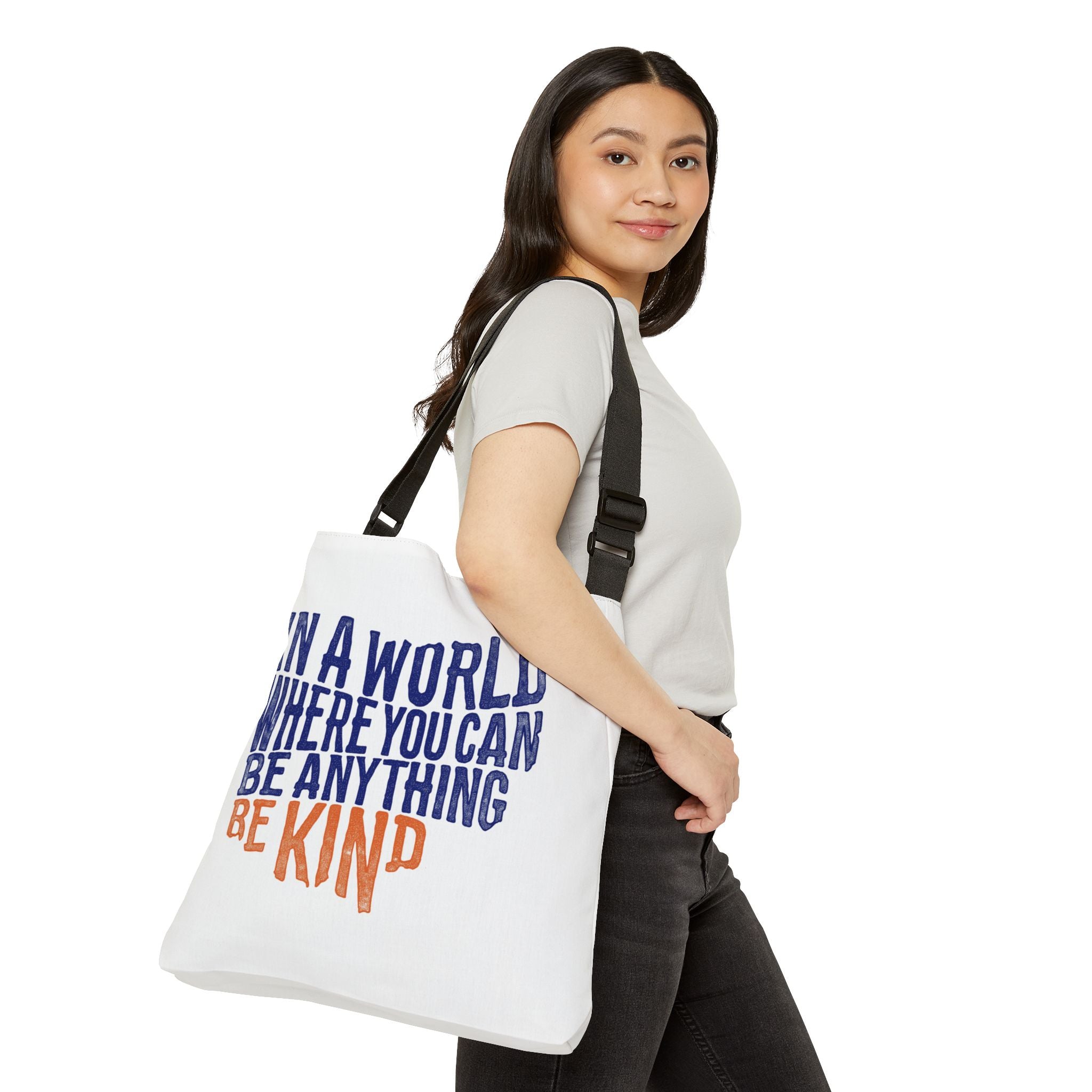 "Be Kind" Bridgeway Graphic Adjustable Tote Bag