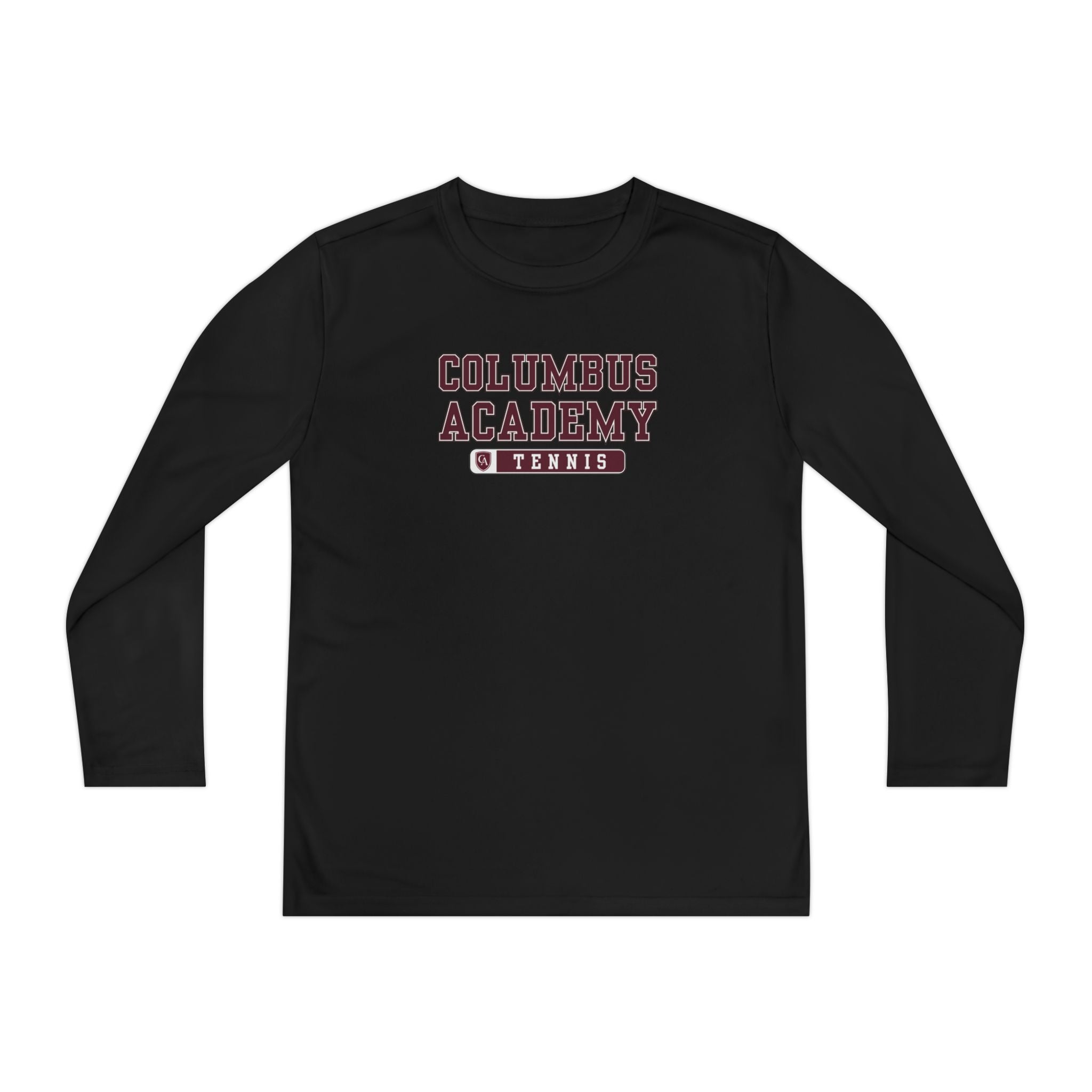 Youth Columbus Academy Tennis Graphic Sport-Tek Competitor Performance Long Sleeve Tee