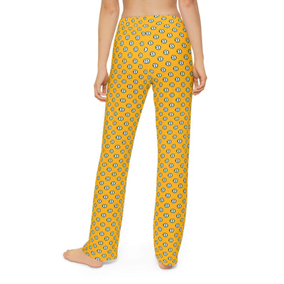 Youth Gold Pajama Pants with Allover Brooke Logo Print