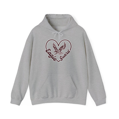 Adult Unisex Eagle Guard Heart Graphic Hoodie
