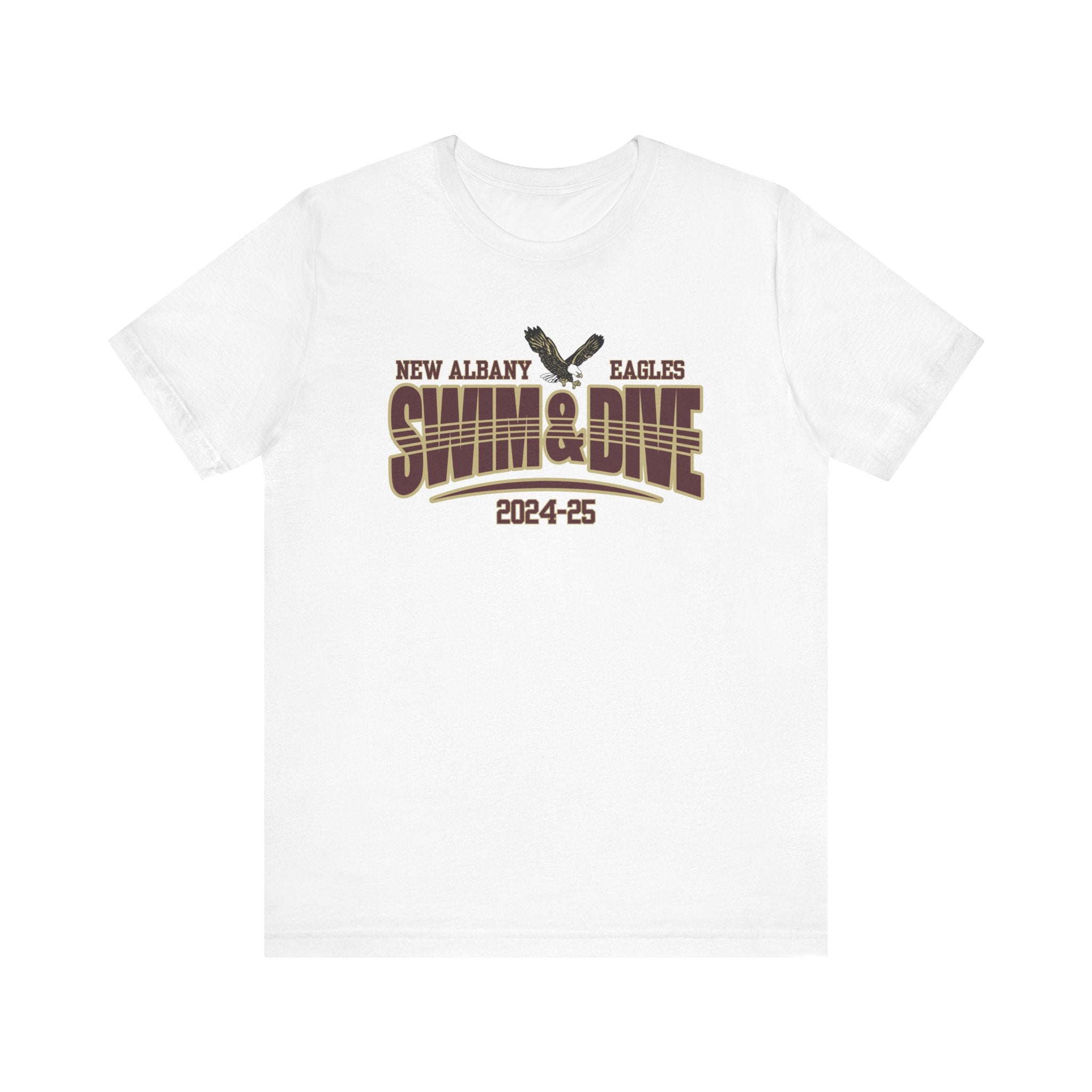 Adult Unisex Swim & Dive Dual Tone Eagles Effect Graphic Short Sleeve Soft Tee