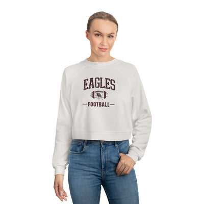 Women's Eagles Football Vintage Distressed Graphic Cropped Fleece Sweatshirt