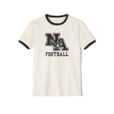Adult Unisex Classic Logo Black Football Graphic Short Sleeve Ringer Tee
