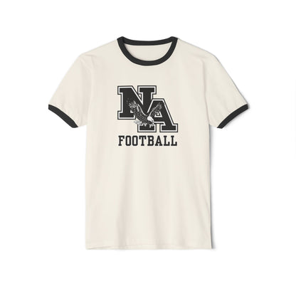 Adult Unisex Classic Logo Black Football Graphic Short Sleeve Ringer Tee