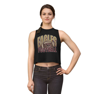 Women's New Albany First-Down Distressed Football Graphic Crop Tank