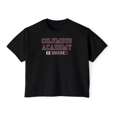 Women's Columbus Academy Soccer Graphic Boxy Crop Short Sleeve Tee