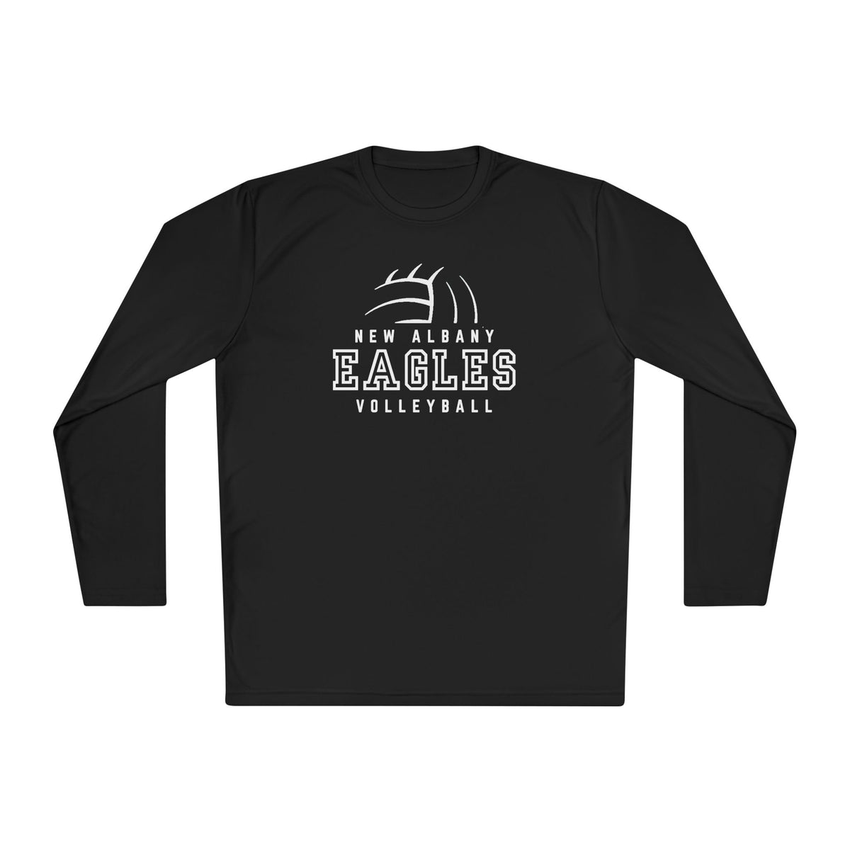 Adult Unisex New Albany Eagles Victory Volleyball Graphic Sport-Tek Competitor Performance Long Sleeve Tee