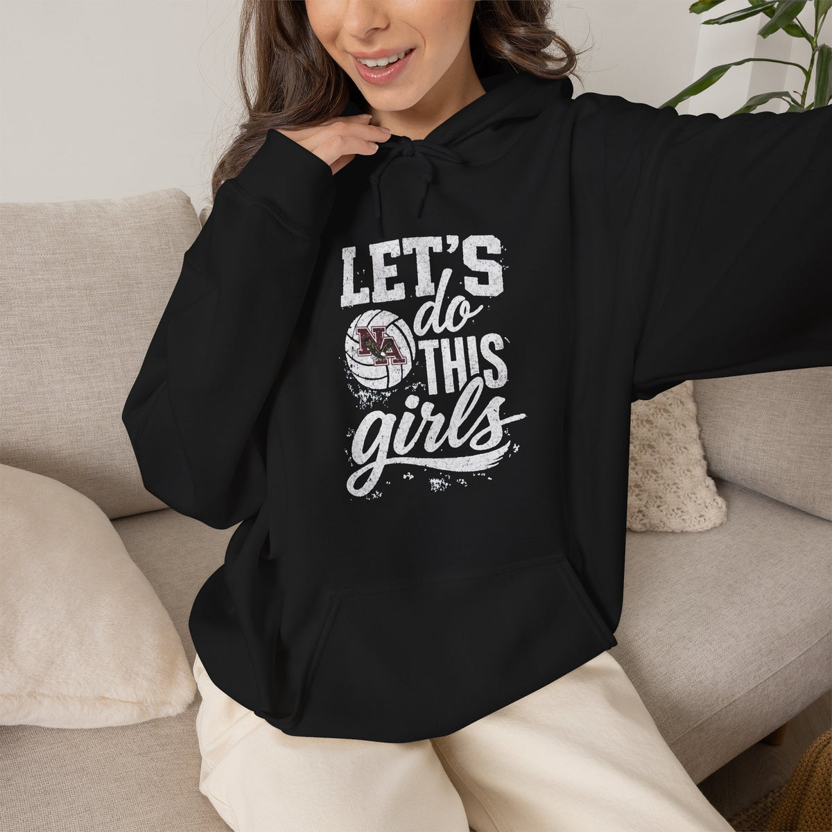 Adult Unisex New Albany Eagles Let's Do This Girls Graphic Hoodie