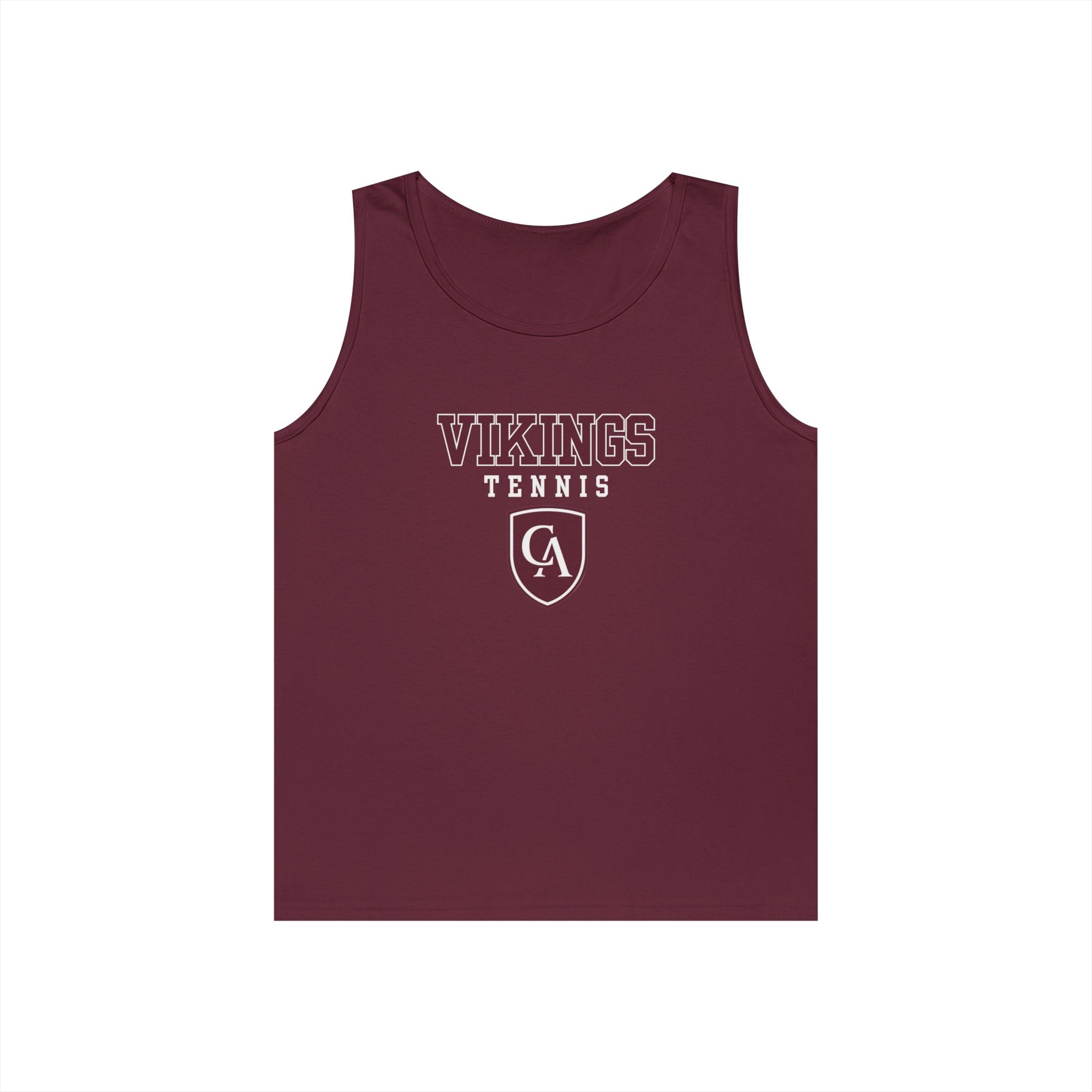 Adult Unisex Columbus Academy Vikings Tennis Graphic Gildan Heavy Blend Cotton Tank