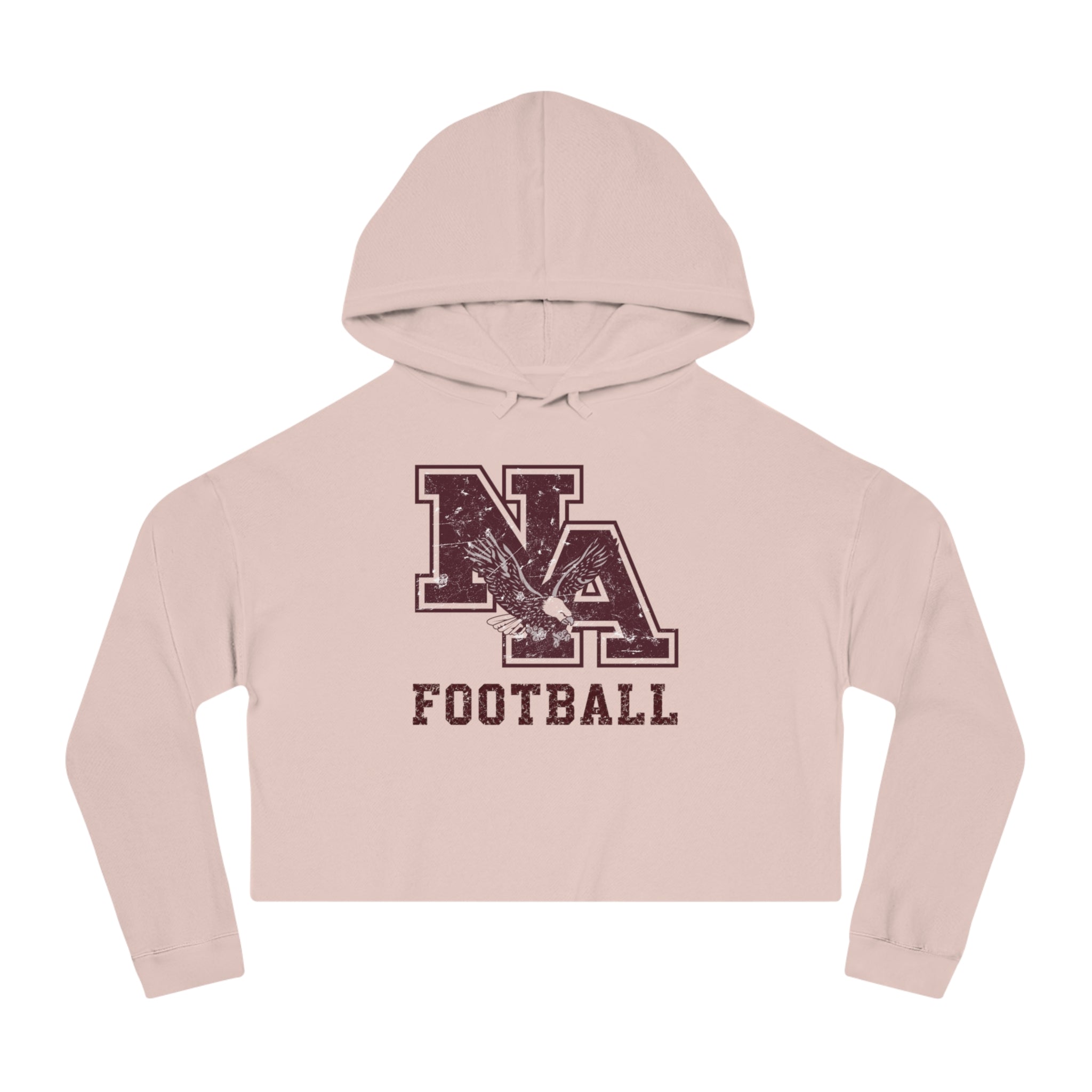 Women's New Albany Football Distressed Vintage Logo Graphic Crop Hoodie