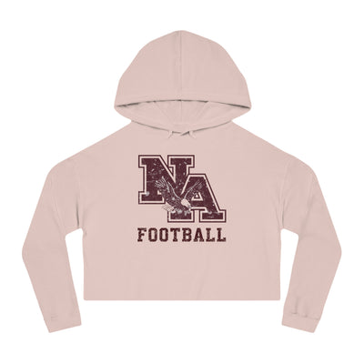 Women's New Albany Football Distressed Vintage Logo Graphic Crop Hoodie