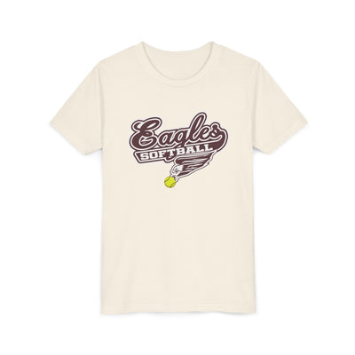 Youth Sporty Script Softball Eagles Graphic Short Sleeve Soft Tee
