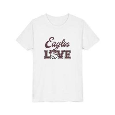 Youth Eagles Softball Love Graphic Short Sleeve Soft Tee