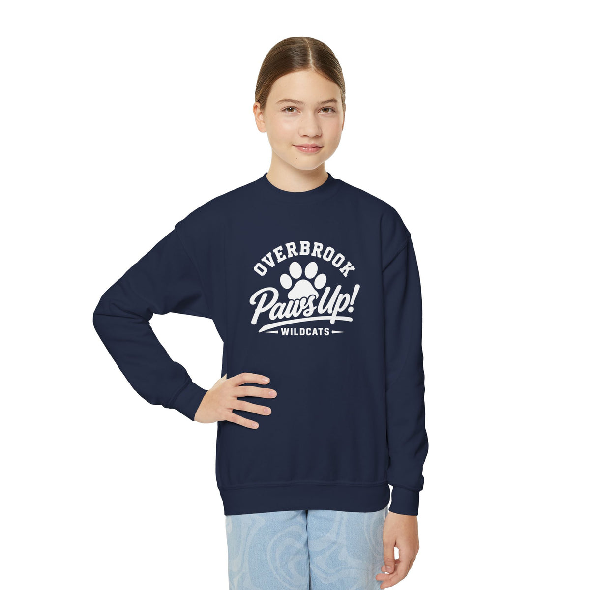 Youth Overbrook Elementary Paws Up Graphic Sweatshirt