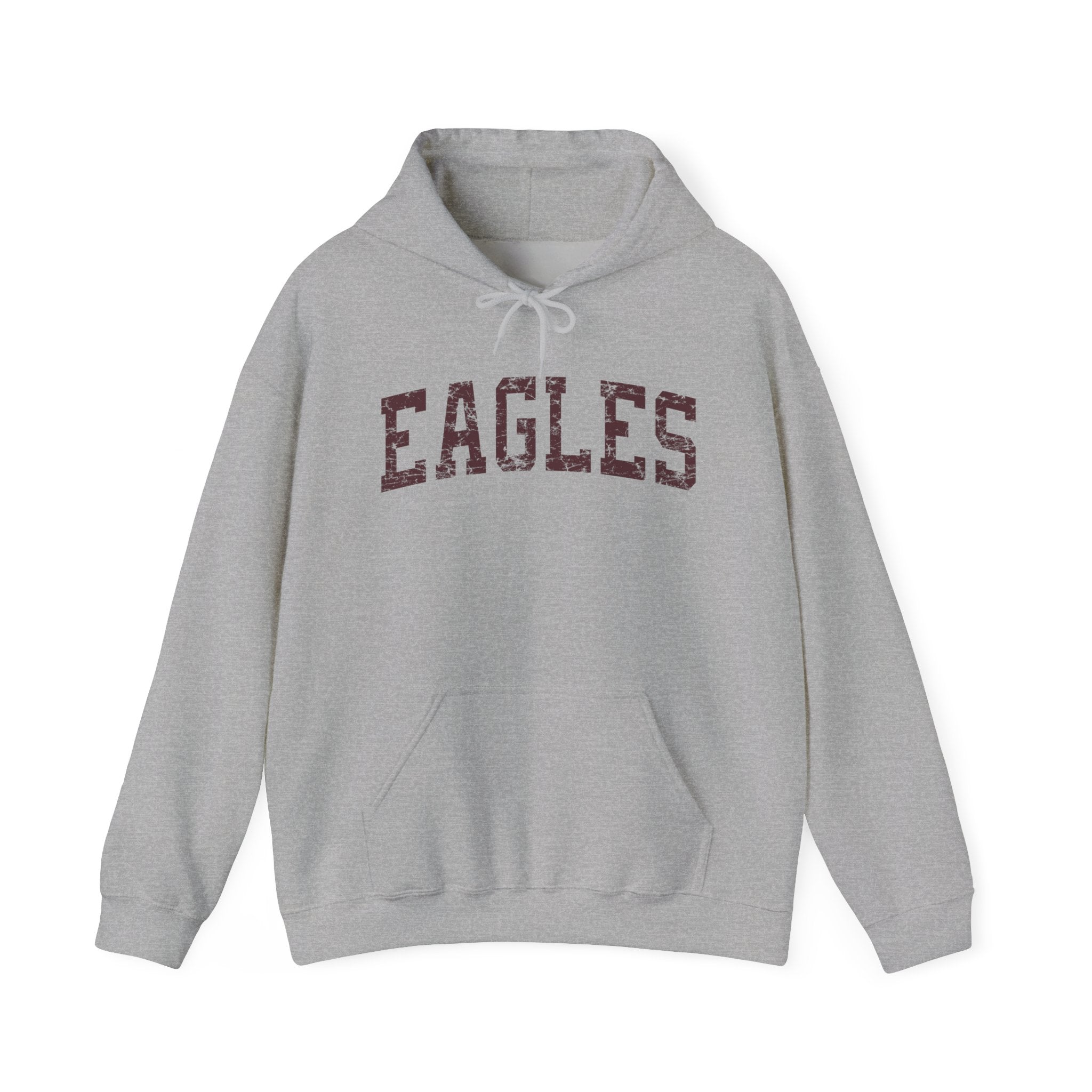 Adult Unisex Distressed Maroon Eagles Graphic Hoodie