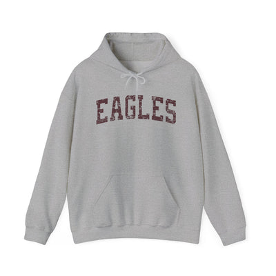 Adult Unisex Distressed Maroon Eagles Graphic Hoodie