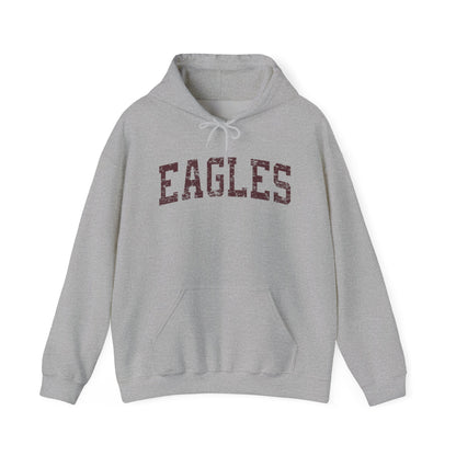 Adult Unisex Distressed Maroon Eagles Graphic Hoodie