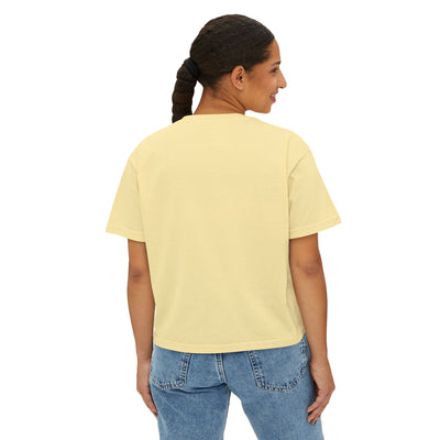 Women's Bruin Script Football Graphic Boxy Crop Short Sleeve Tee