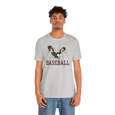 Adult Unisex Flying Baseball Eagle Graphic Short Sleeve Soft Tee