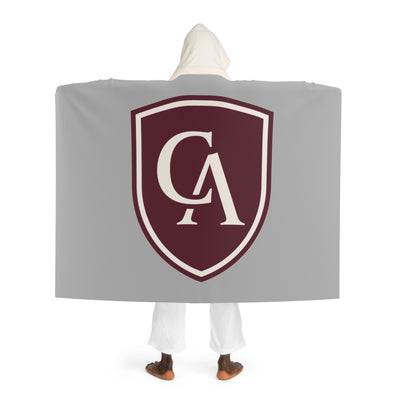 Columbus Academy Logo Graphic Hooded Sherpa Fleece Blanket