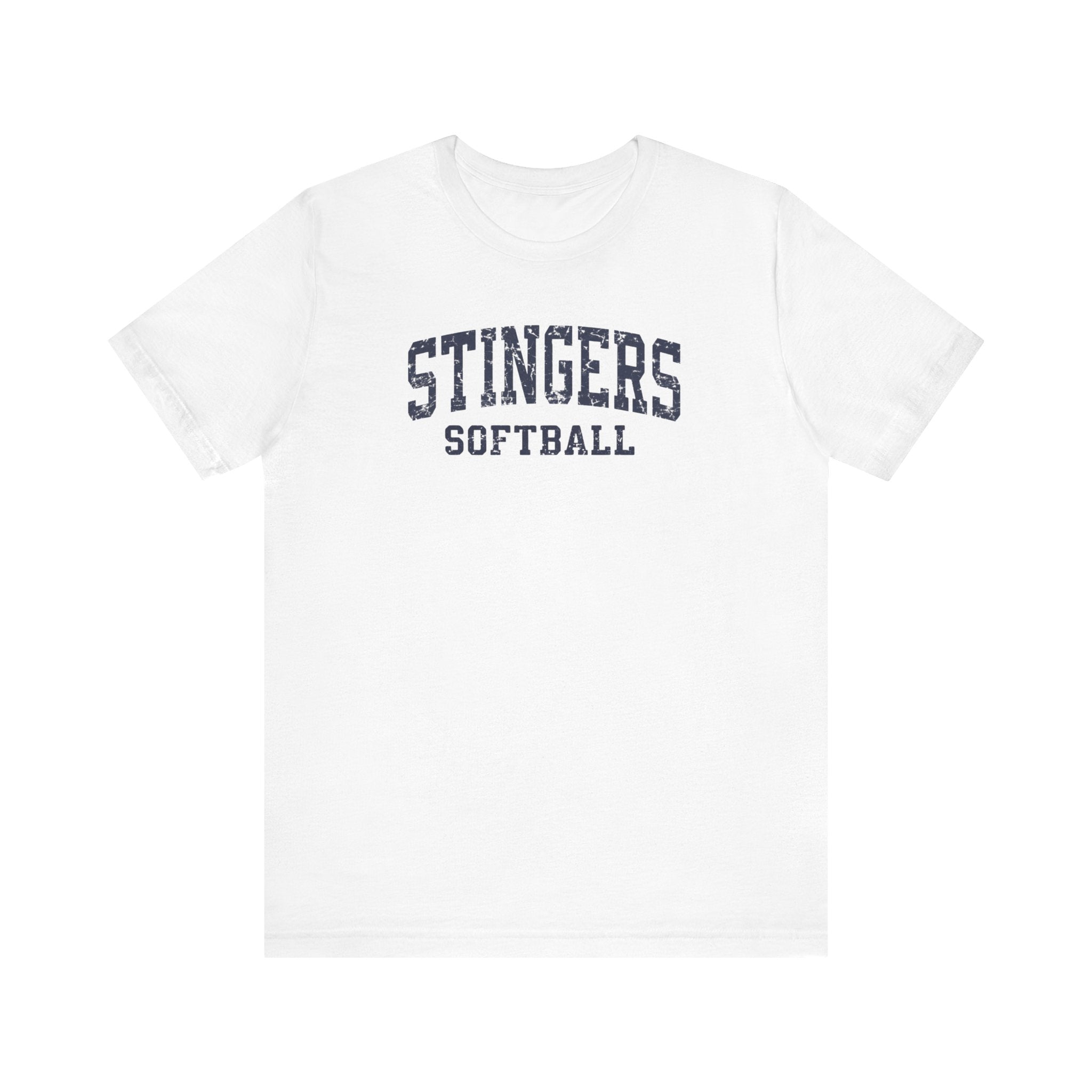 Adult Unisex Stingers Softball Vintage Distressed Graphic Short Sleeve Bella + Canvas Soft Tee