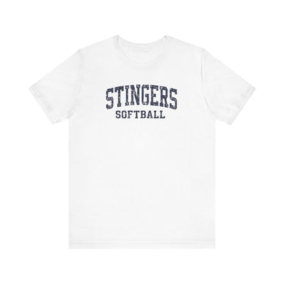 Adult Unisex Stingers Softball Vintage Distressed Graphic Short Sleeve Bella + Canvas Soft Tee