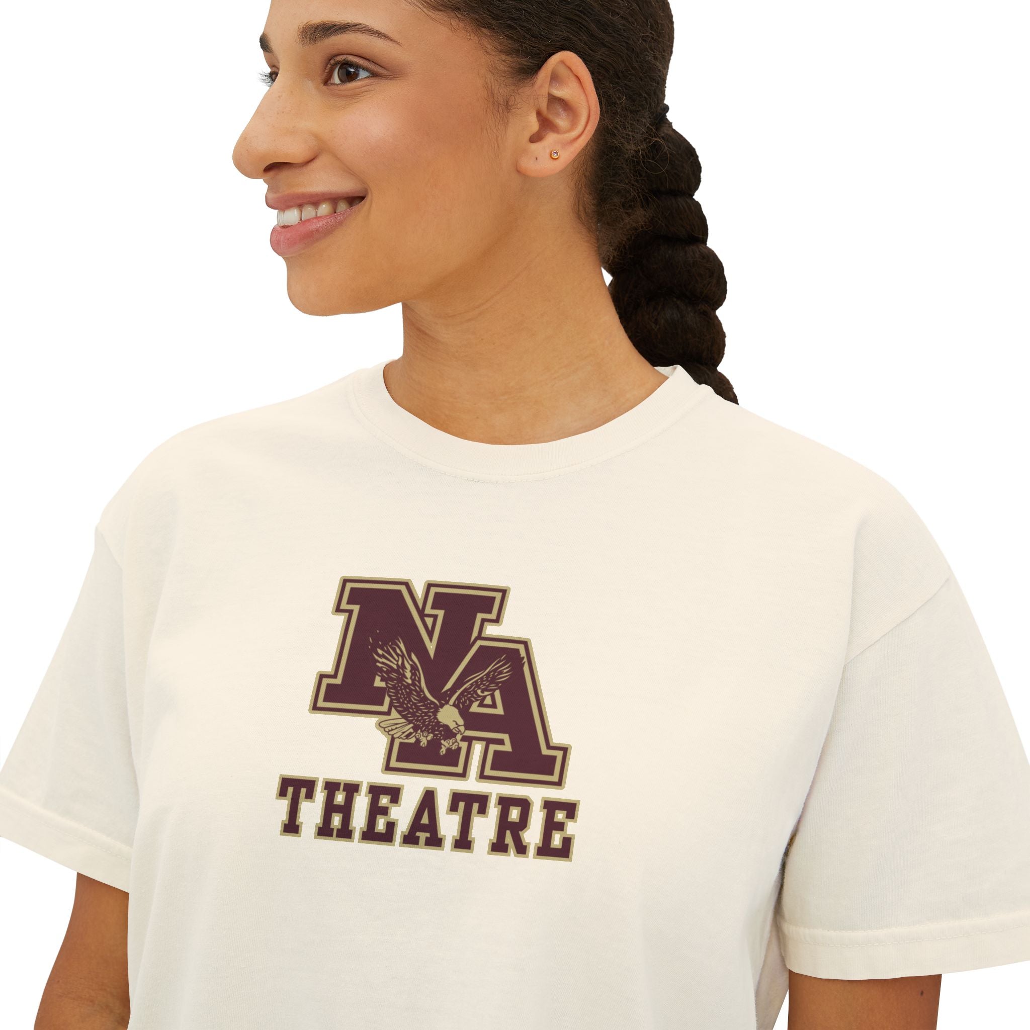 Women's New Albany Theatre Cast & Crew Graphic Boxy Crop Short Sleeve Tee