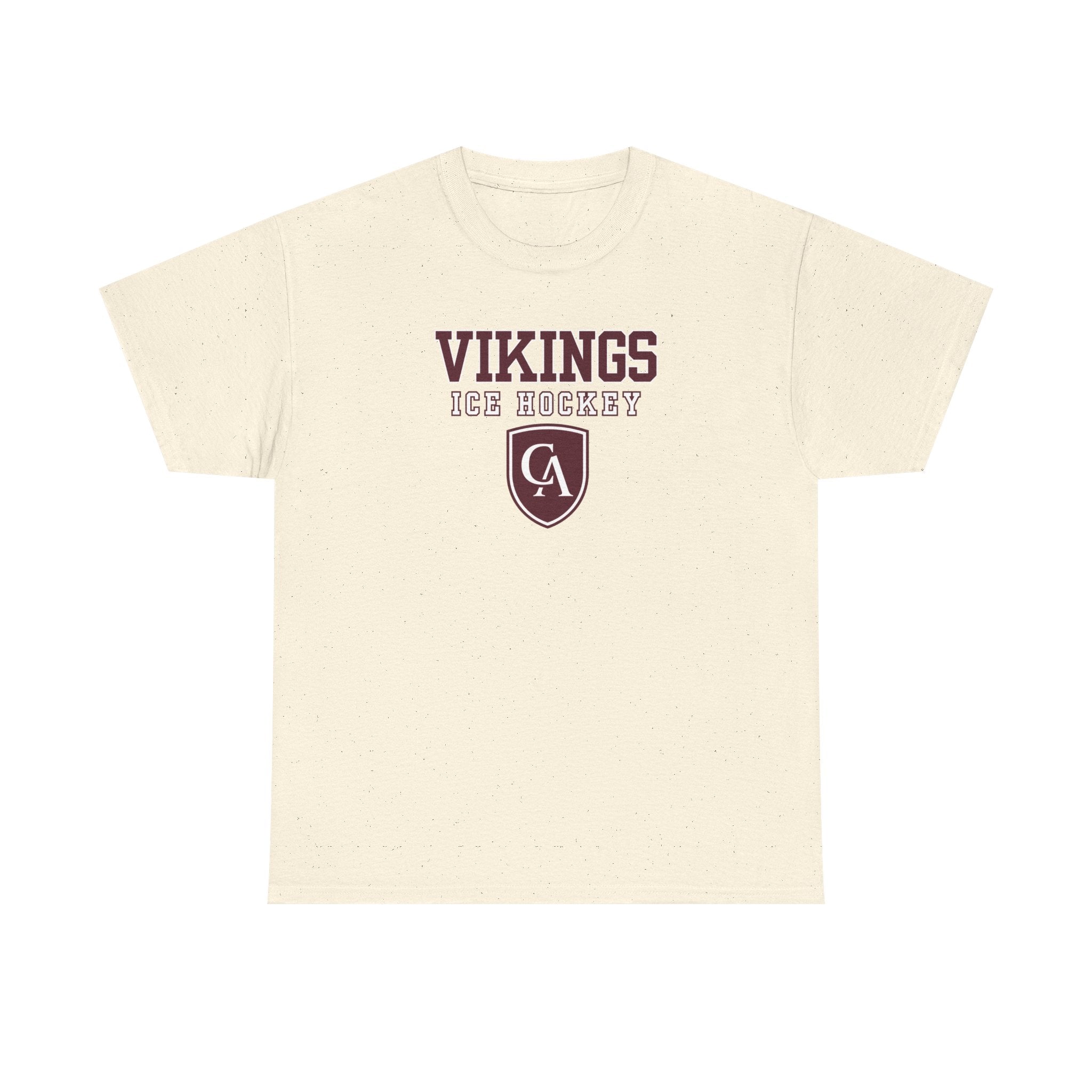 Adult Unisex Columbus Academy Vikings Ice Hockey Graphic Short Sleeve Gildan Heavy Tee