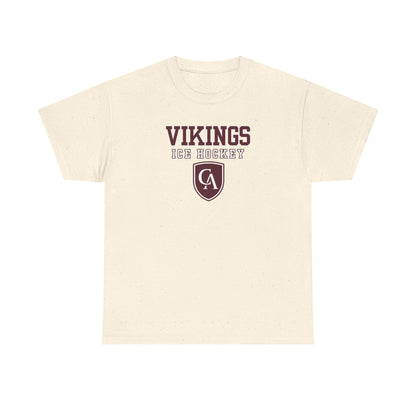 Adult Unisex Columbus Academy Vikings Ice Hockey Graphic Short Sleeve Gildan Heavy Tee