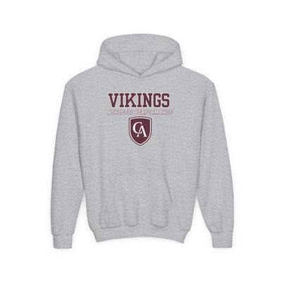 Youth Columbus Academy Vikings Athletic Performance Graphic Gildan Heavy Blend Hoodie