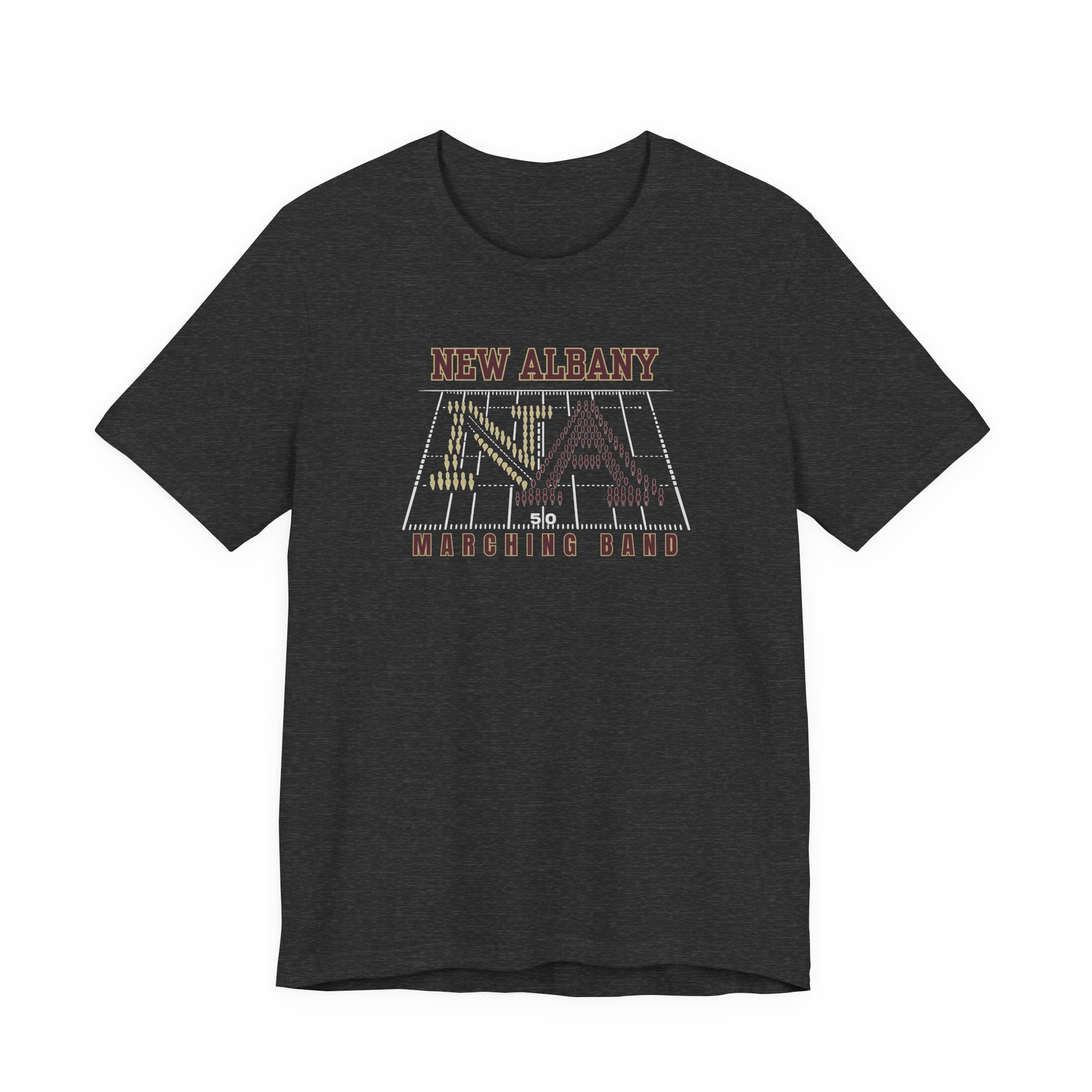 Adult Unisex New Albany Band Field Formation Graphic Short Sleeve Bella + Canvas Soft Tee
