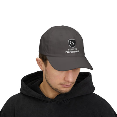 Adult Unisex Columbus Academy Vikings Athletic Performance White Embroidered Logo Dad Cap