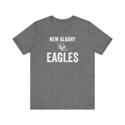 Adult Unisex Vintage Distressed New Albany Eagles Graphic Short Sleeve Soft Tee