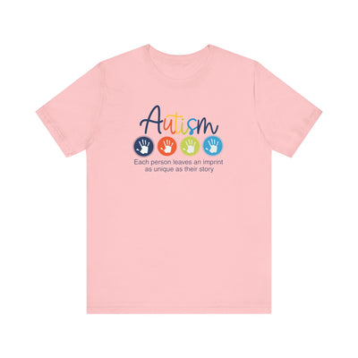 Adult Unisex Autism Imprint Graphic Short Sleeve Soft Tee