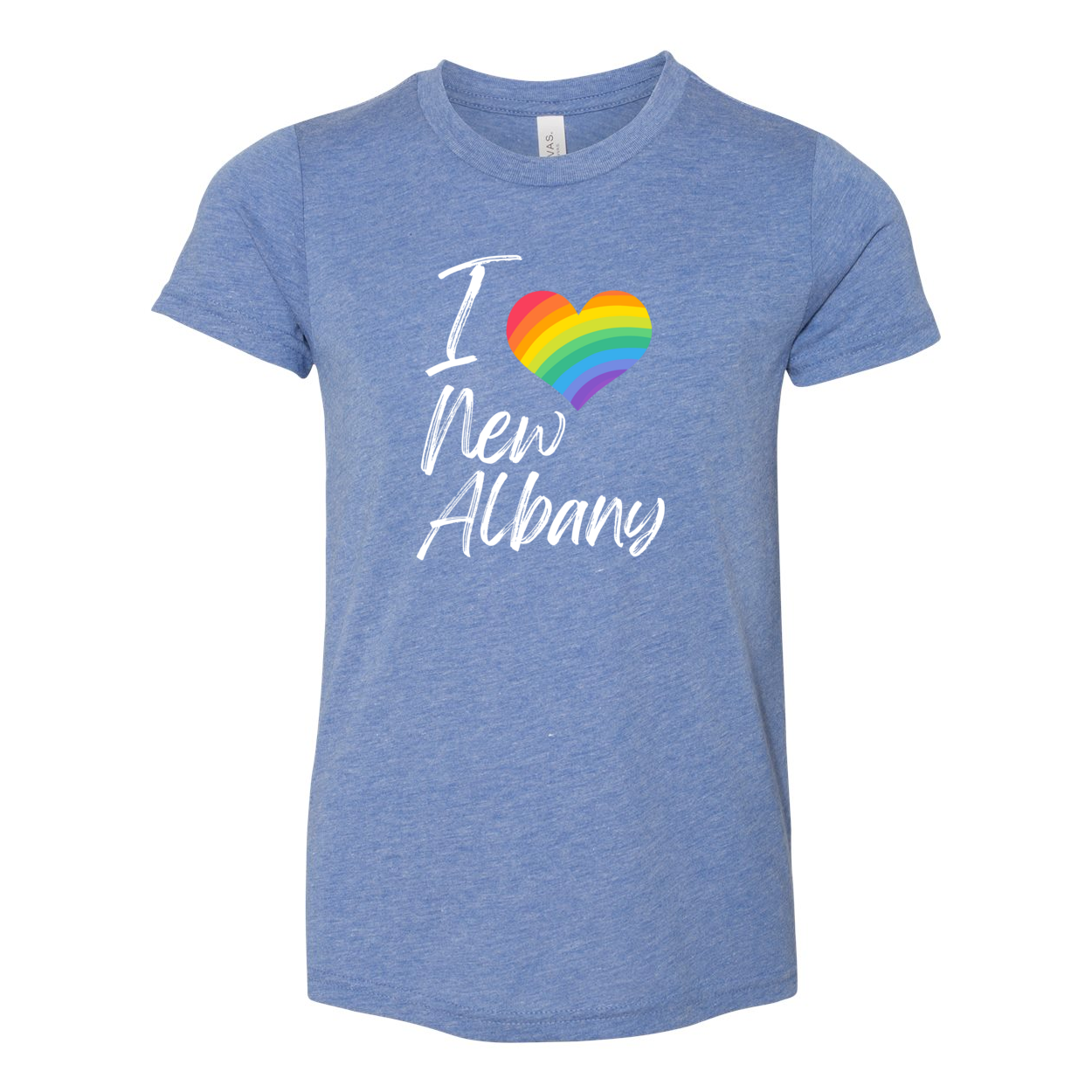 Youth City Rainbow Pride Heart Super Soft Short Sleeve Graphic Tee - New Albany